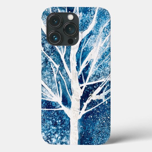 Winterwitte vogelboom Kerstmis Case-Mate iPhone Case (Achterkant)