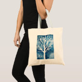 Winterwitte vogelboom Kerstmis Tote Bag (Voorkant (product))