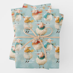 Winterwollig schaap inpakpapier vel