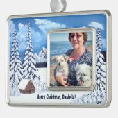 winterwonder verzilverd kader ornament (Links)