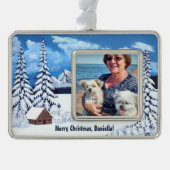 winterwonder verzilverd kader ornament (Voorkant)