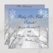 Winterwonderland Classy Invitation Kaart (Voorkant / Achterkant)