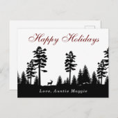 Winterwonderland: kerstfeestdag in silhouet briefkaart (Voorkant / Achterkant)