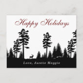 Winterwonderland: kerstfeestdag in silhouet briefkaart (Voorkant)