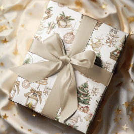 Winterwonderland met Ornamenten en vogels Cadeaupapier