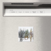 Winterwonderland met witstaartherten koelkast magneet (Insitu (Vaatwasser))