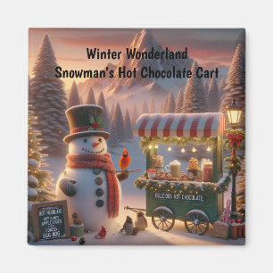 Winterwonderland Sneeuwmannen Hot Chocolate Kar Magneet