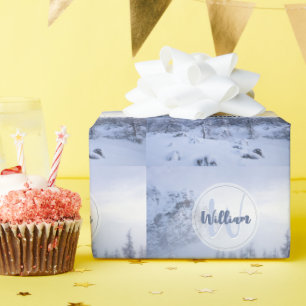 Winterwonderland sneeuwmoesson cadeaupapier