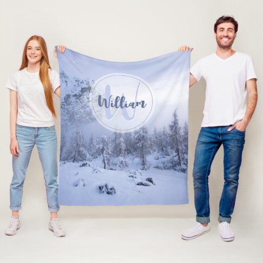 Winterwonderland sneeuwmoesson fleece deken (In situ)