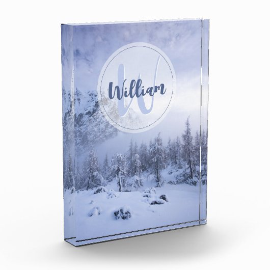 Winterwonderland sneeuwmoesson fotoblokken (Links)