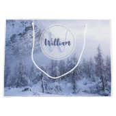 Winterwonderland sneeuwmoesson groot cadeauzakje (Voorkant)