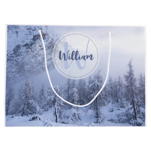 Winterwonderland sneeuwmoesson groot cadeauzakje (Achterkant)