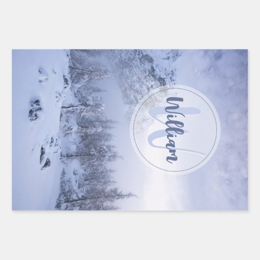 Winterwonderland sneeuwmoesson inpakpapier vel (Voorkant)