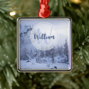Winterwonderland sneeuwmoesson metalen ornament