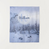 Winterwonderland sneeuwmoesson wandkleed (Voorkant)