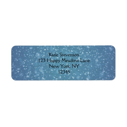 Wintery Blue Glitter textuur Etiket (Voorkant)