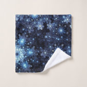 Wintery Blue Snowflakes Bad Handdoek (Wasdoekje)