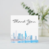 Wintery Chicago Skyline Carte de remerciements (Debout devant)