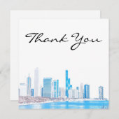 Wintery Chicago Skyline - Hartelijk dank! Bedankkaart (Voorkant / Achterkant)