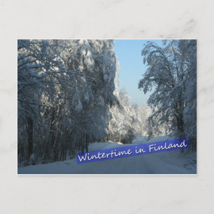Wintery Country Road Briefkaart