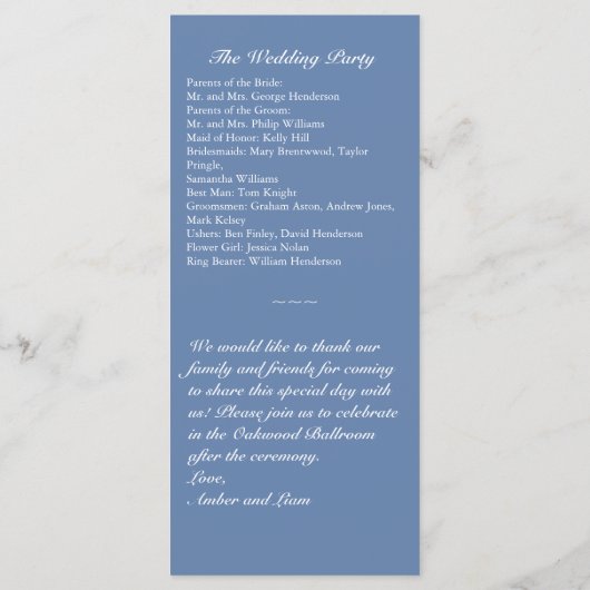 Wintery Crystal Snowflake Programme de mariage (Dos)