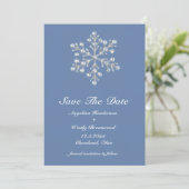 Wintery Crystal Snowflake Save the Date (Staand voorkant)