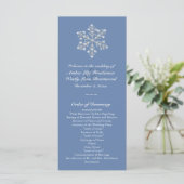 Wintery Crystal Snowflake Wedding Programme Programma (Staand voorkant)