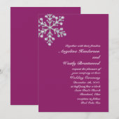 Wintery Magenta Wedding Invitation Kaart (Voorkant / Achterkant)