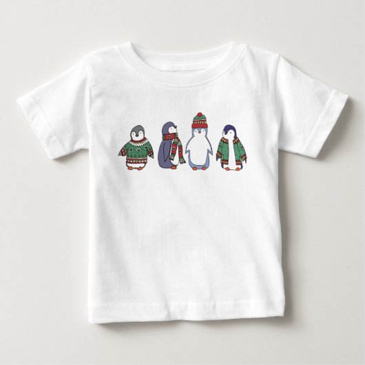 Wintery Penguins Baby Romper (Voorkant)