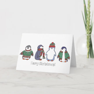 Wintery Penguins-kaart Feestdagen Kaart