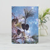 Wintery Pine cones kerstfeest Kaart (Staand voorkant)