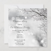 Wintery Scene & Bokeh Kerstparty Kaart (Achterkant)