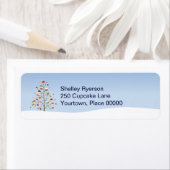 Wintery Tree of Cupcakes Retouradres Etiket (Insitu)