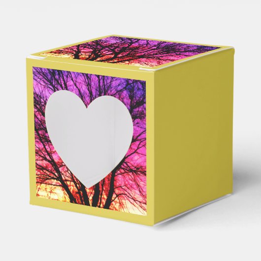 Winterzonneboom - Geel Bedankdoosjes (Voorkant Zijde)