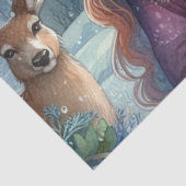 Winterzonnewende Godin Bos-Themaborden zakdoekjes Tissuepapier (Detail)