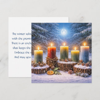 Winterzonnewende kaart met spiritueel gedicht