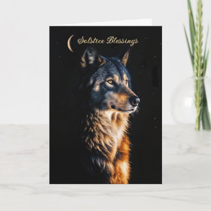Winterzonnewende met mooie Wolf Nachtvakantie Kaart