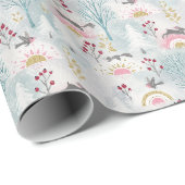 winterzonnewende op bossen cadeaupapier (Rol Hoek)