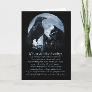 Winterzonnewende Spiritueel Gedicht Raven Cats Maa Kaart