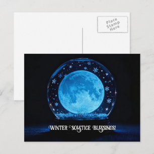 Winterzonnewende Volle Maan Mystieke Kristallen Bo Feestdagenkaart