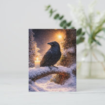 Winterzonnewende Yule Raaf en Sneeuw