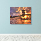 Winterzonsondergang Canvas Afdruk (Insitu (Houten vloer))