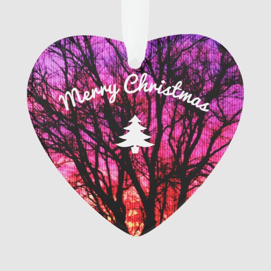 Winterzonsondergang - kerstboom ornament (voorkant)