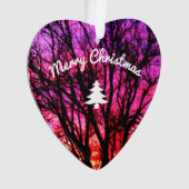 Winterzonsondergang - kerstboom ornament (voorkant)