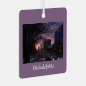 Winterzonsondergang Philadelphia Ornament (Voorkant Rechts)