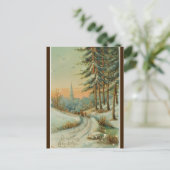  winterzonsondergangbomen en kerst briefkaart (Staand voorkant)