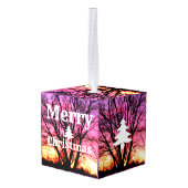 Winterzonsonderste kerstmis kubus ornament (Achter hoekig)