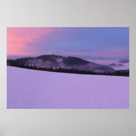 Winterzonsopgang in het Pieniny-gebergte Poster