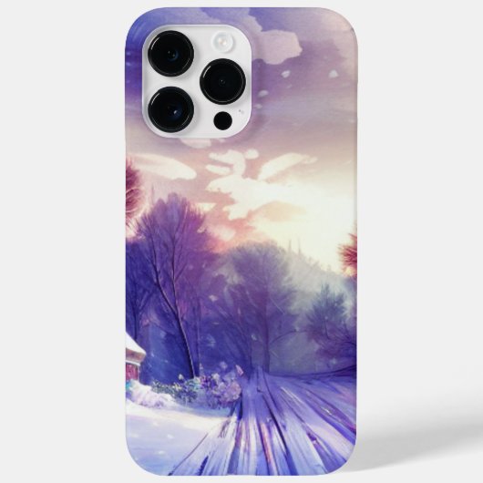 Winterzonsopgang over het besneeuwde pad Case-Mate iPhone case (Achterkant)