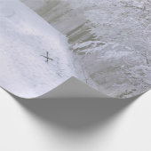 Wintry Road Trees Snow Kerstmis Cadeaupapier (Hoek)